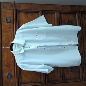 Men's large button-up white Paradise collection shirt